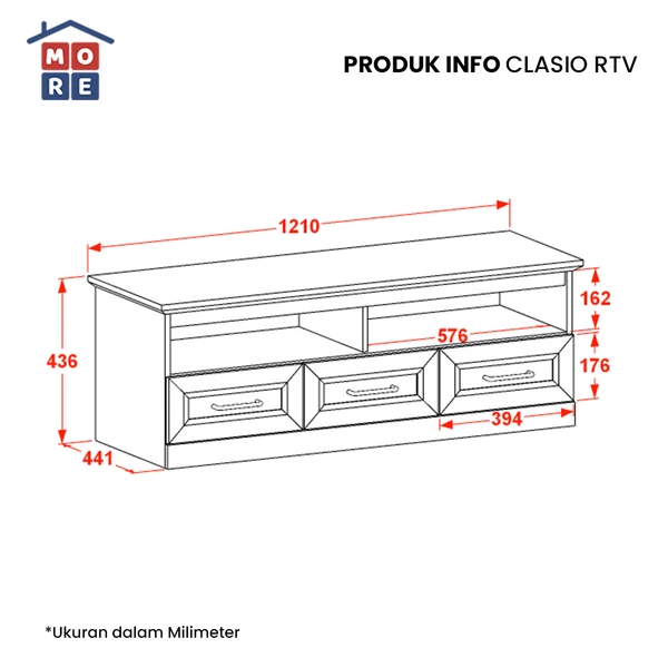 CLASIO RTV 120 - Rak TV Meja TV Clasio Series gallery 1