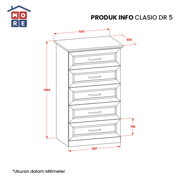 CLASIO DR 5 - Drawer 5 laci penyimpanan Clasio series gallery 1