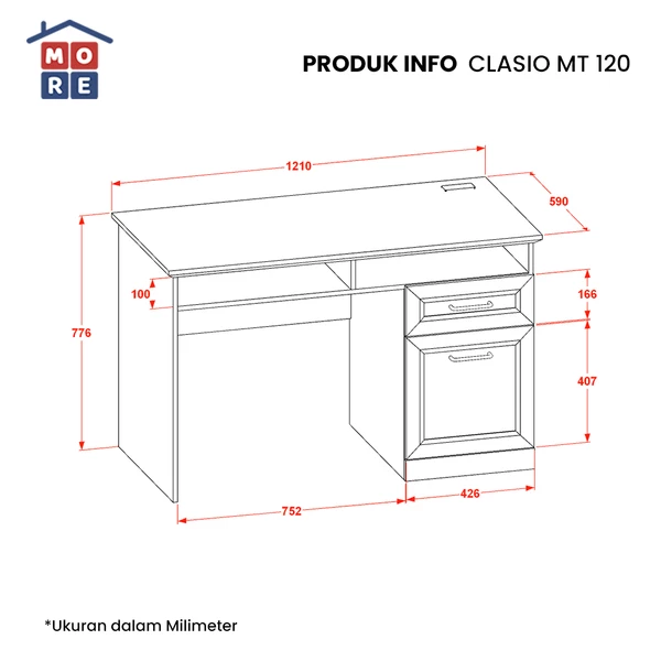 CLASIO MT 120 - Meja Tulis Clasio Series gallery 1