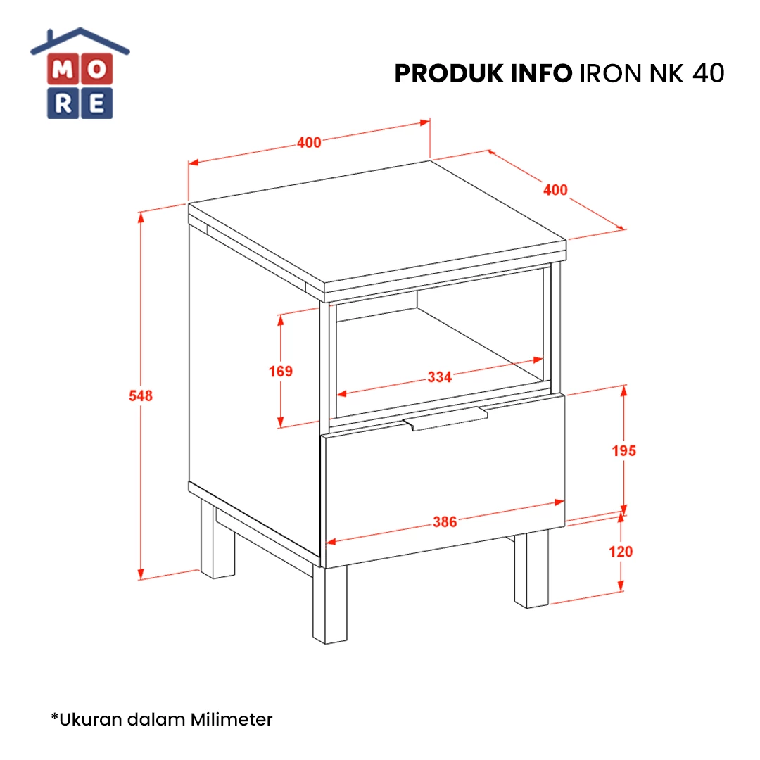 NK IRON 40 - Meja Nakas Kaki Besi gallery 1
