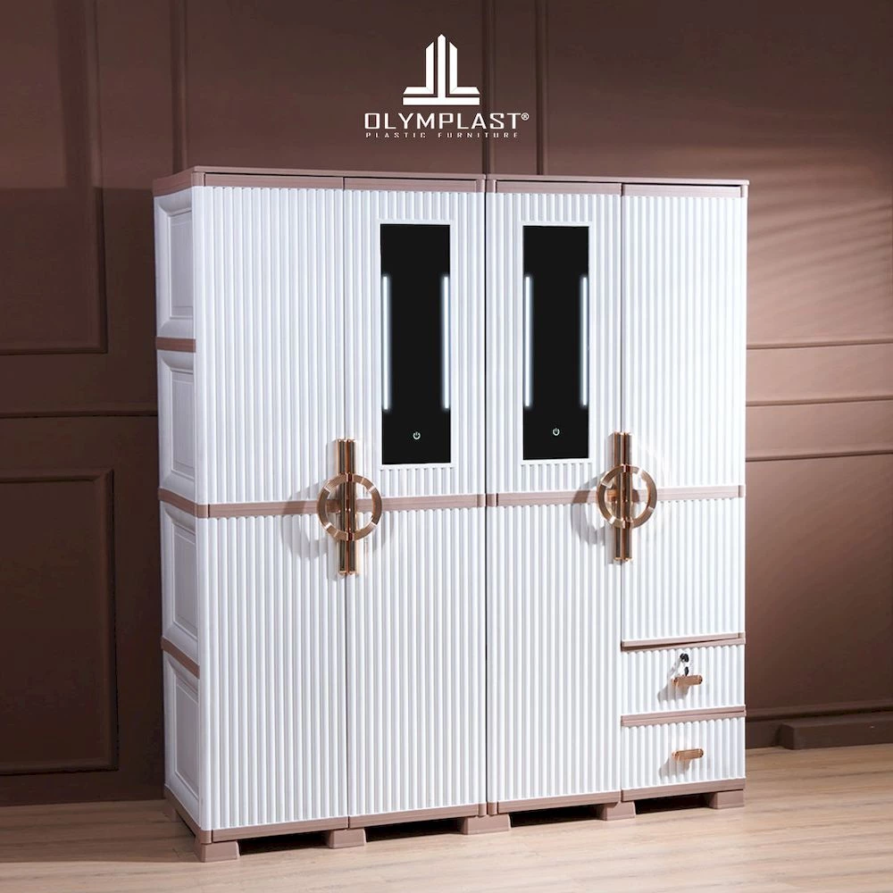 OTC 4PL ST2 LUXURY - Lemari Pakaian Plastik - Lemari Pakaian Mewah - Lemari Pakaian 4 Pintu