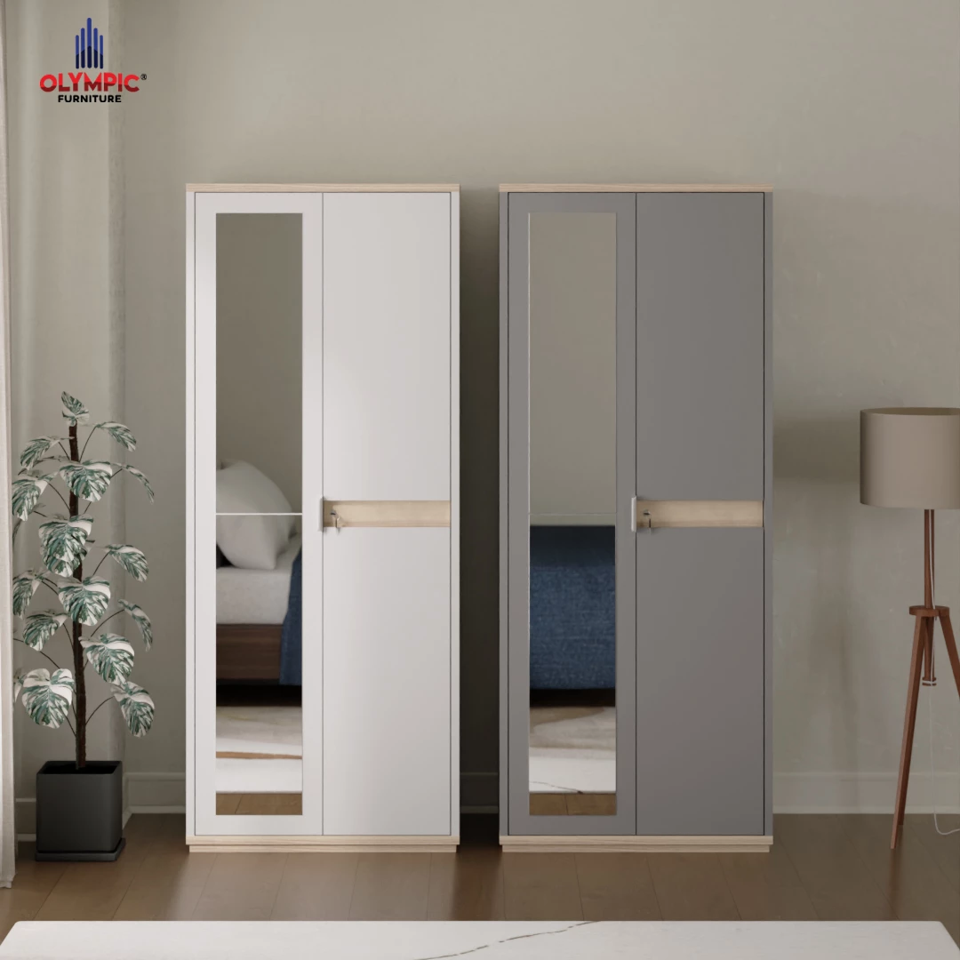 Olympic LP Urban Clean Pinewood 2P - Lemari Baju 2 Pintu Design Modern Minimalis