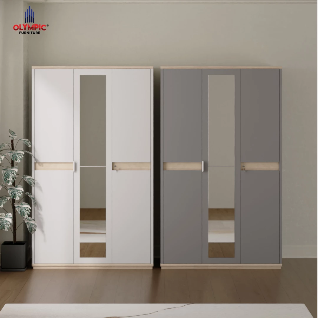 Olympic LP Urban Clean Pinewood 3P - Lemari Baju 3 Pintu Design Modern Minimalis