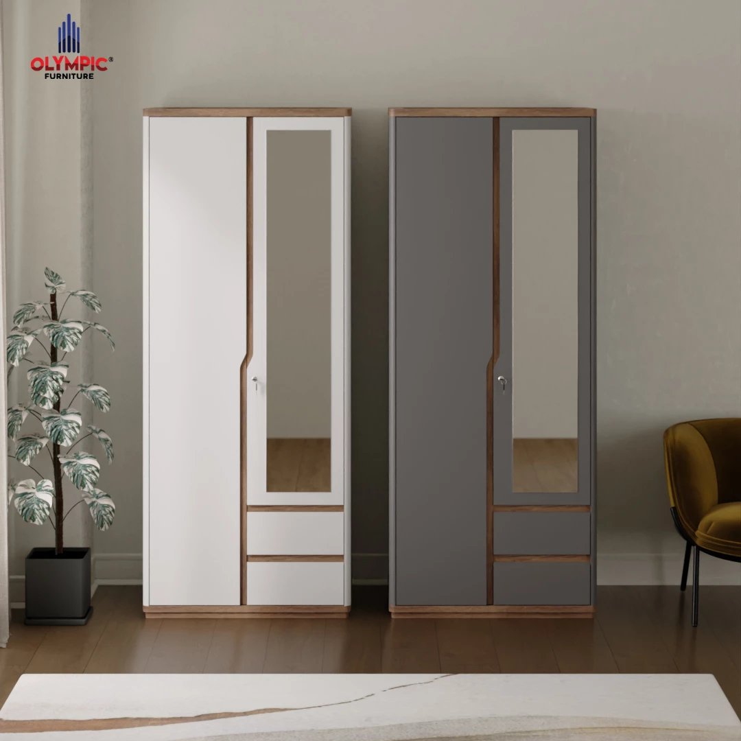 Olympic LP Urban Modern Rustic Natural 2P - Lemari Baju 2 Pintu Design Modern Minimalis