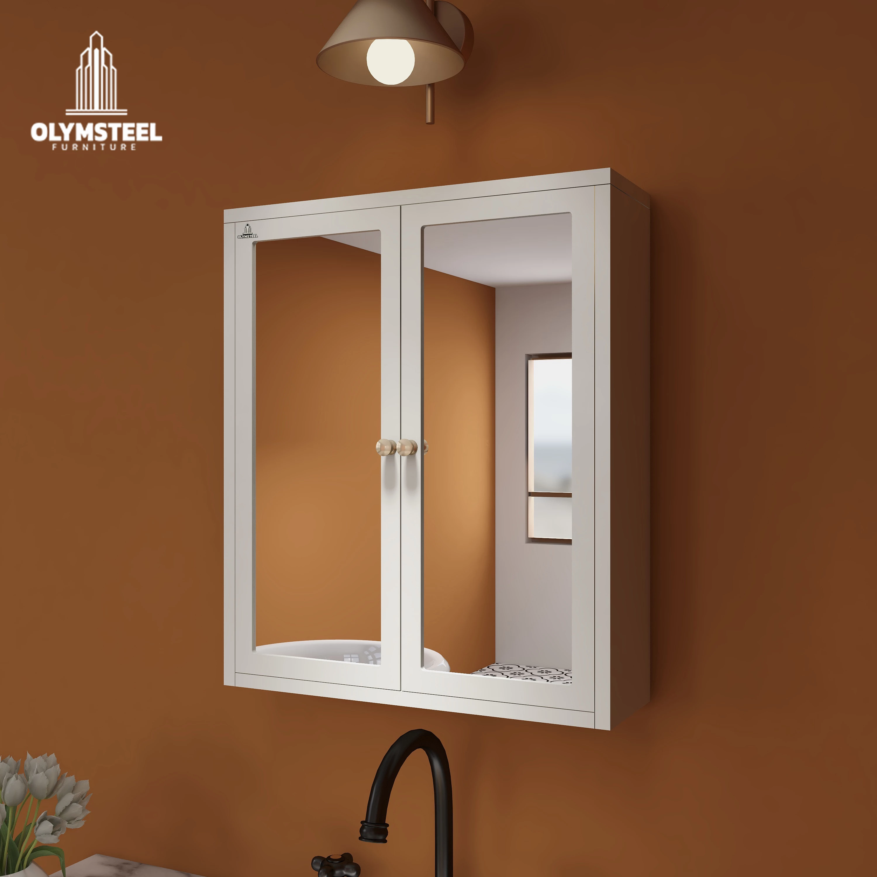 Olymsteel OWC AVA Lemari Kamar Mandi Besi - Kabinet Besi Minimalis Dinding Anti Karat