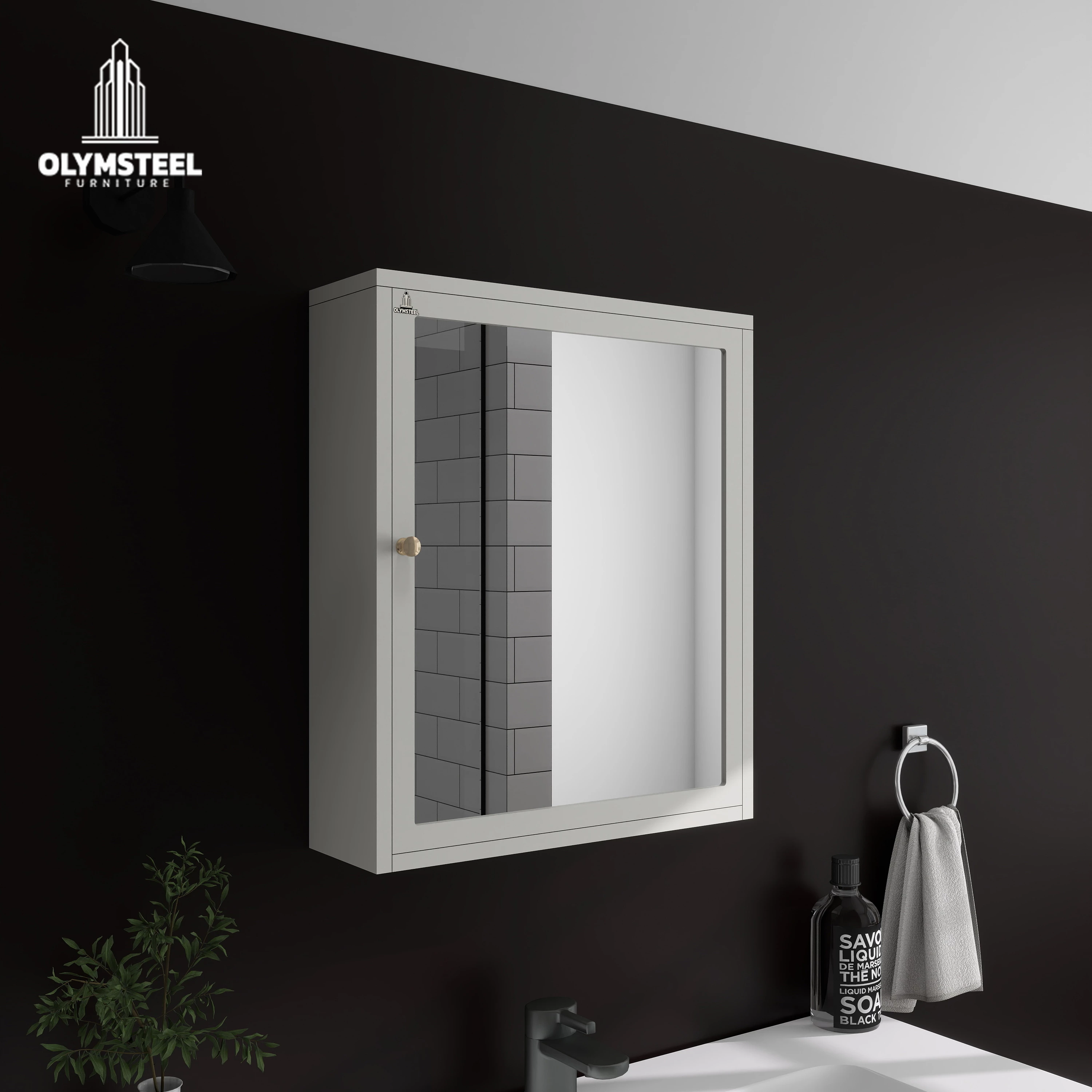 Olymsteel OWC DANTE Lemari Kamar Mandi Besi - Kabinet Besi Minimalis Dinding Anti Karat