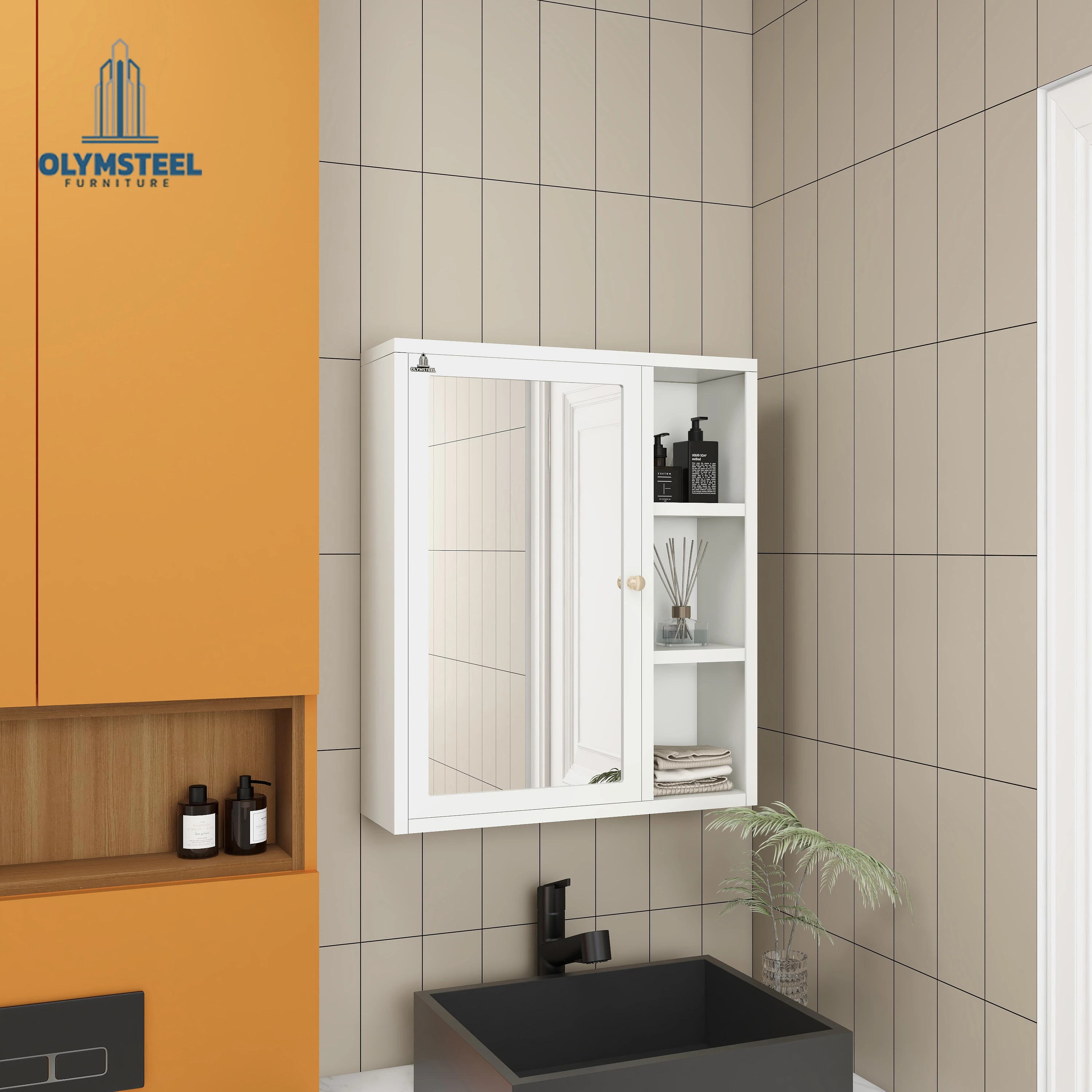Olymsteel OWC SERENA Lemari Kamar Mandi Besi - Kabinet Besi Minimalis Dinding Anti Karat