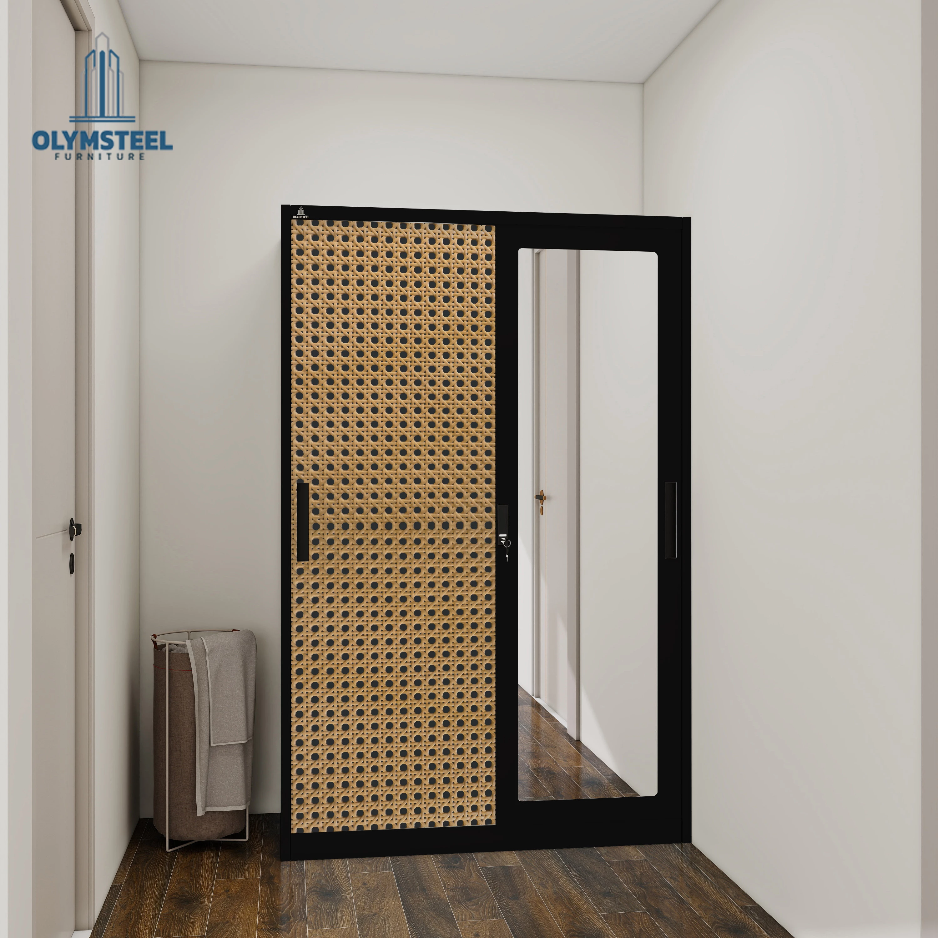 Olymsteel OSWS 120 RATTAN 02 Lemari Pakaian Besi Sliding 2 Pintu