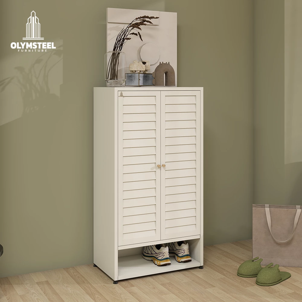 SR 006 2P Jalusi - Rak Sepatu Besi Minimalis 2 Pintu