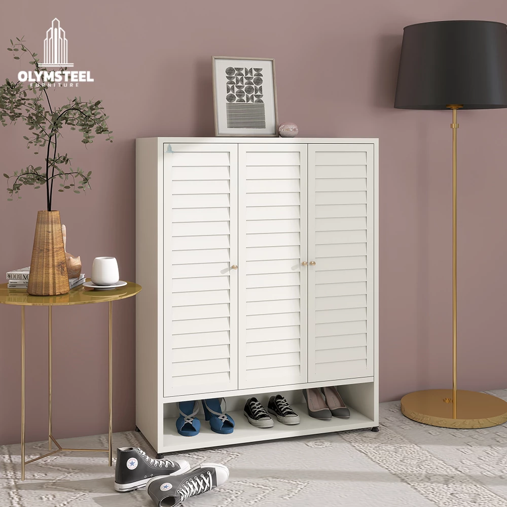 SR 006 3P Jalusi - Rak Sepatu Besi Minimalis 3 Pintu