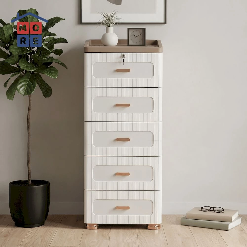 RIN Lemari Laci Plastik Minimalis 4 & 5 Susun - Drawer Multifungsi Anti Air Anti Rayap