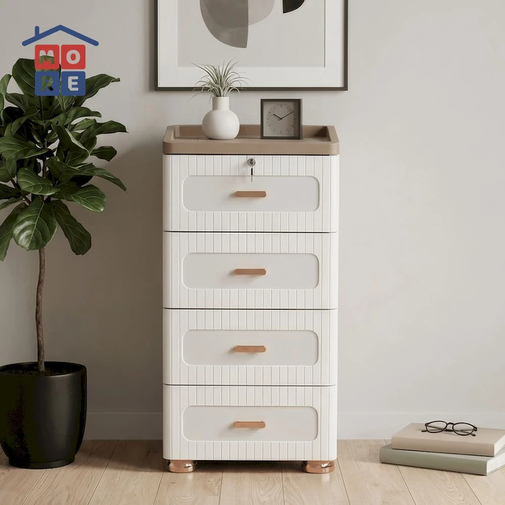 RIN Lemari Laci Plastik Minimalis 4 & 5 Susun - Drawer Multifungsi Anti Air Anti Rayap