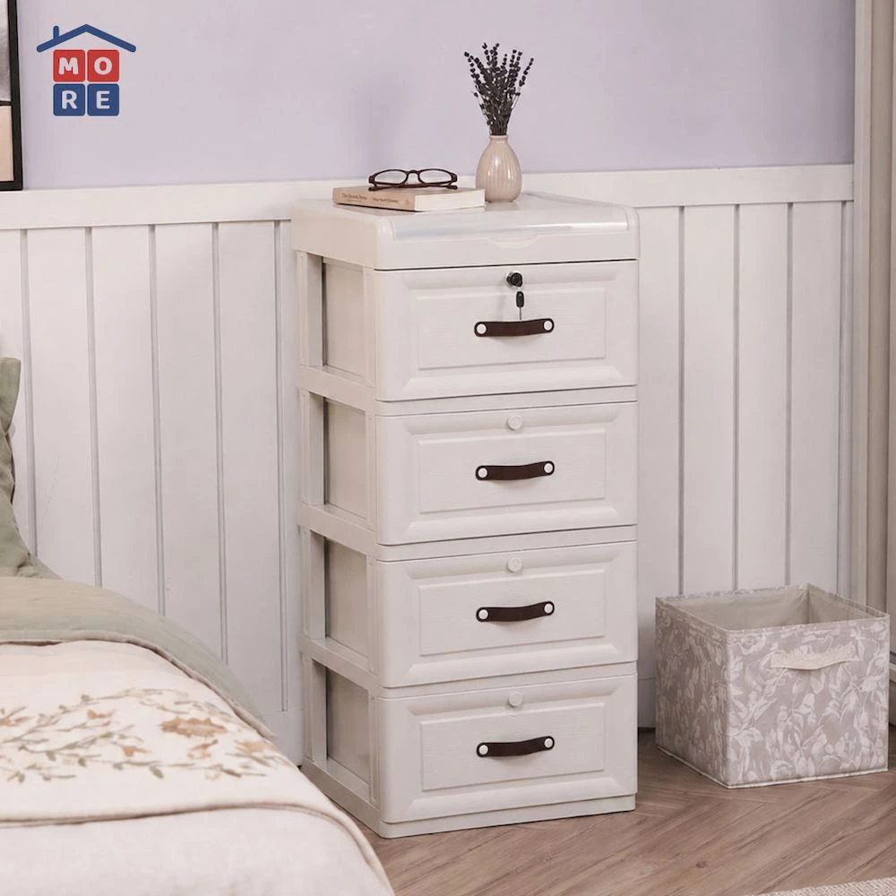 MIO Drawer Storage 4 & 5 Susun - Lemari Laci Plastik Minimalis Multifungsi dengan Roda