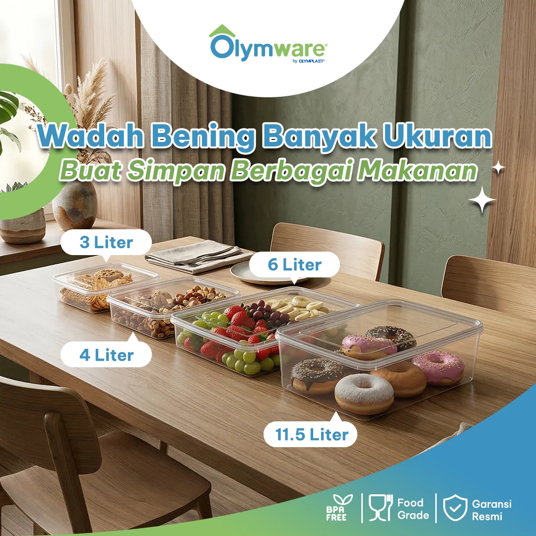 Donaco Fresh Box - Food Container Bening - Wadah Makanan Kedap Udara - Stackable Freezer Safe