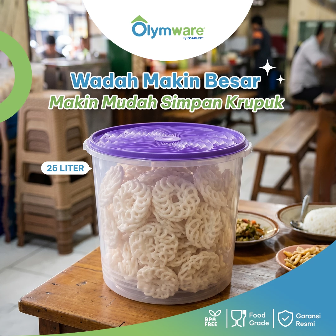 Sealvo Sealware - Toples Kerupuk Kedap Udara - Toples Plastik Snack Besar One Press Lock