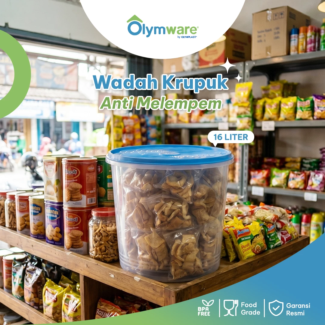 Sealvo Sealware - Toples Kerupuk Kedap Udara - Toples Plastik Snack Besar One Press Lock