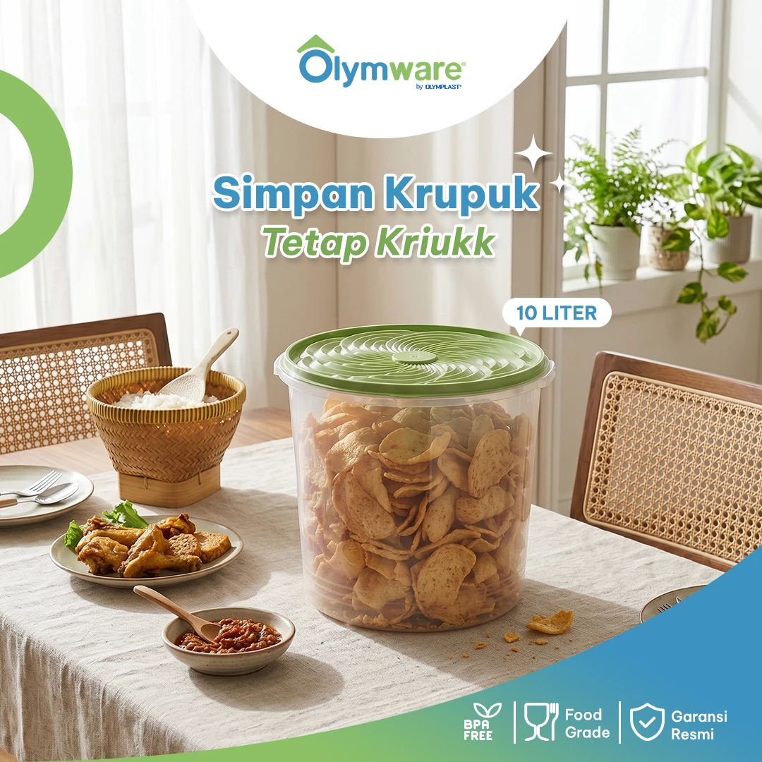 Sealvo Sealware - Toples Kerupuk Kedap Udara - Toples Plastik Snack Besar One Press Lock