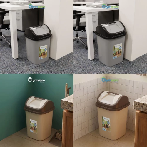 Swibin Dustbin - Tempat Sampah Swing Plastik Modern - Swing Bin Rumah Tangga Dapur Minimalis