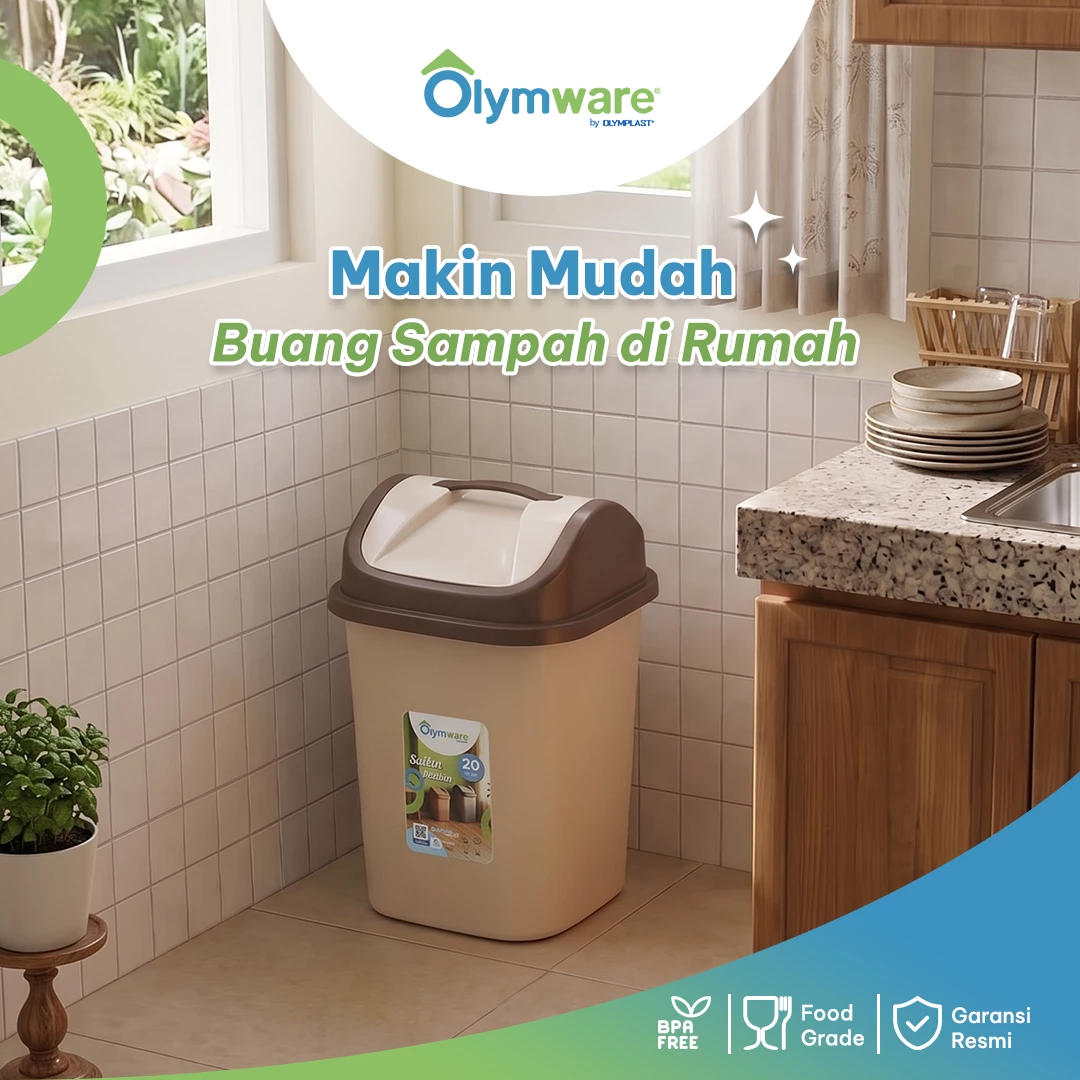 Swibin Dustbin - Tempat Sampah Swing Plastik Modern - Swing Bin Rumah Tangga Dapur Minimalis