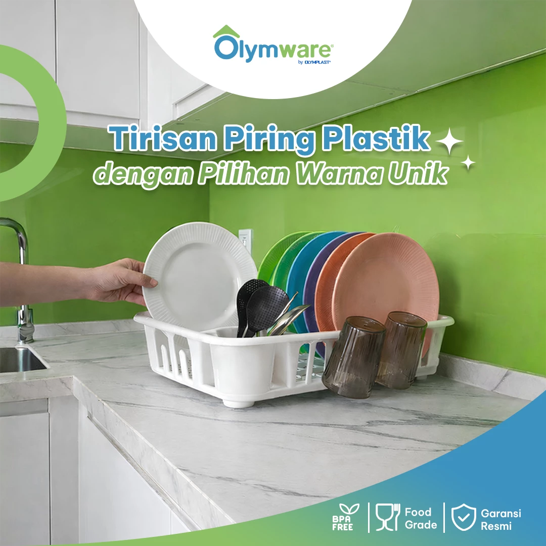 Vessa Dish Drainer Set & Rack - Rak Piring Plastik - Tray Pembuangan - Tempat Tiris Piring Minimalis