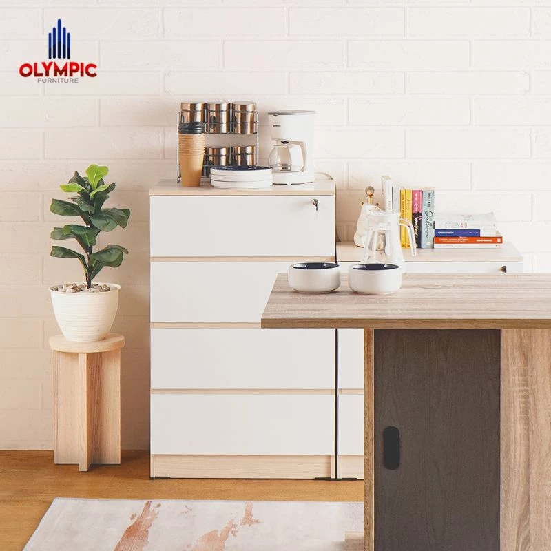 Paket Bundling Kanto Series - Lemari + Drawer + Nakas - HESSIAN 3P + DR 4 Kanto + AVR Kanto