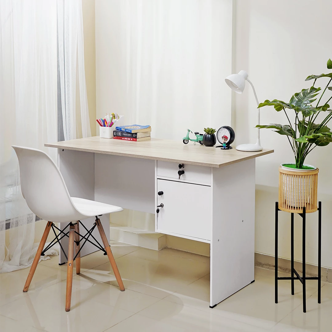 Paket Hemat Set Meja Kursi Belajar  Minimalis MT NEMO + MILENIAL CHAIR