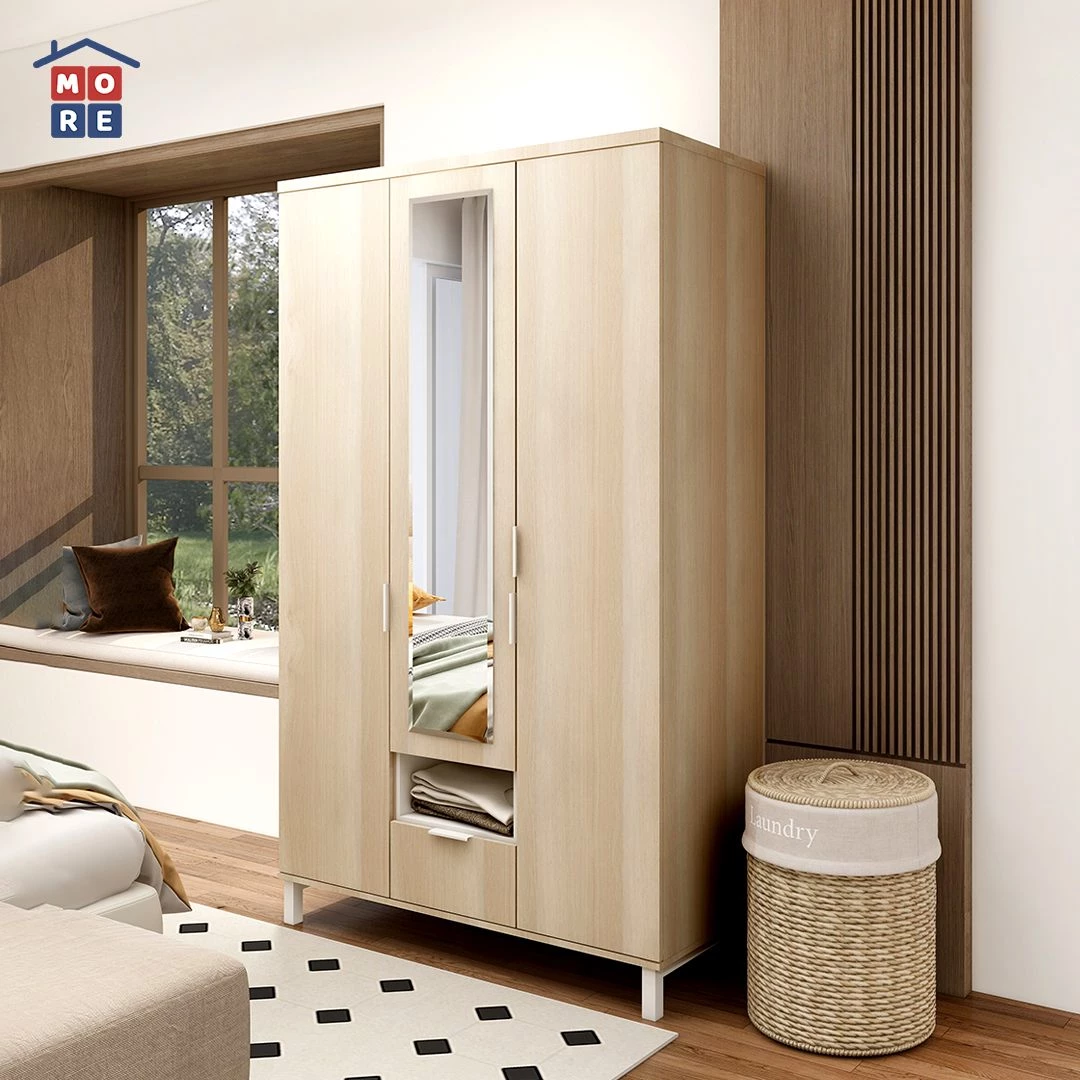 WD IRON 3 - Lemari Pakaian 3 Pintu Kaki Besi